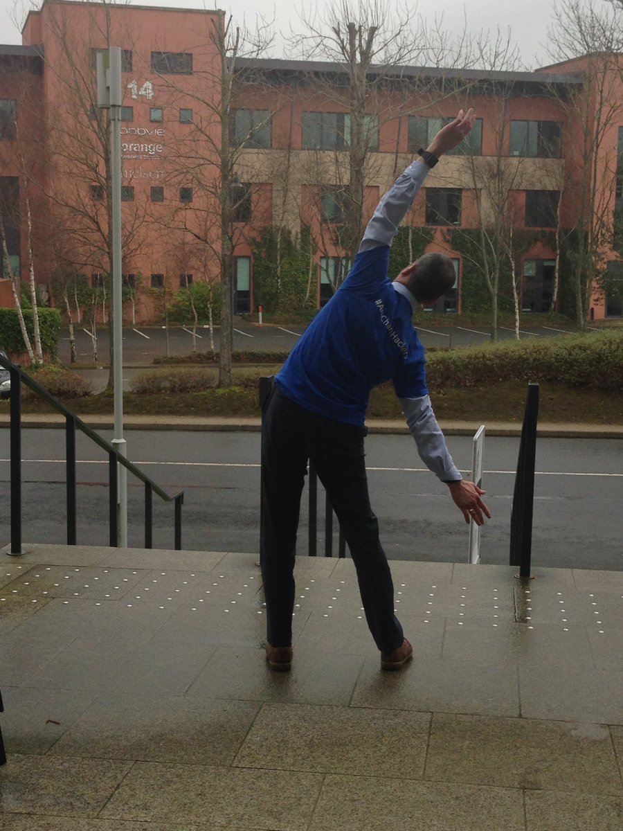 <a href="/irlinyourpocket/">IrelandinYourPocket</a> @timkelleyIreland getting into the flow pre pitch run through 😀 #AmChamHackers