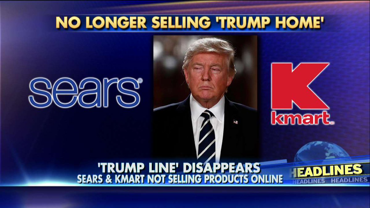 FoxNews's tweet photo. .@Sears and @Kmart no longer selling "Trump line" online. https://t.co/dqtKQmOUGD