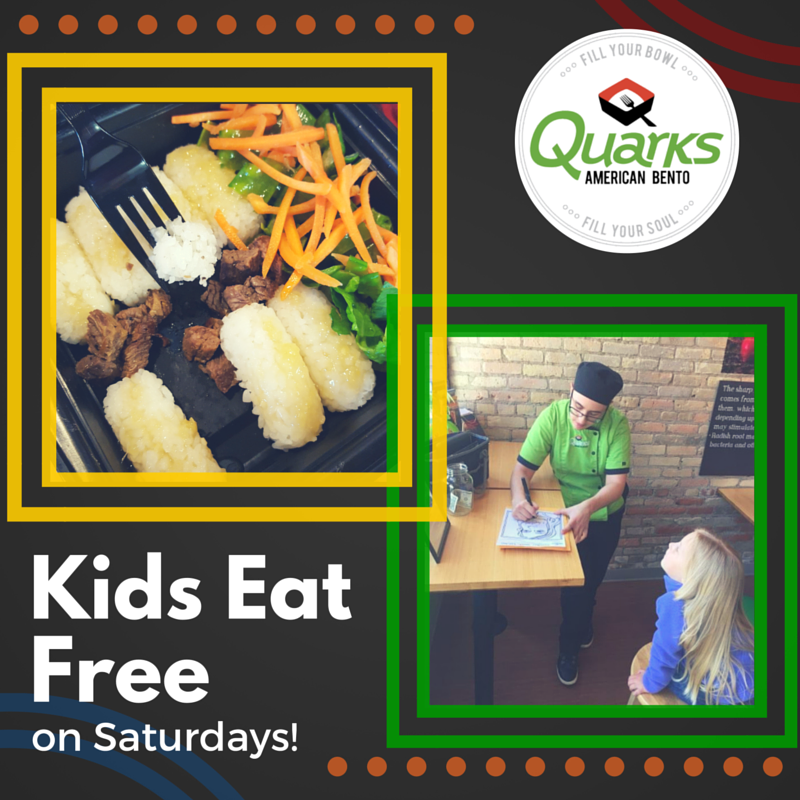 QuarksAB's tweet photo. Headed to the Sportsman show at the @RiversEdgeCtr but still have to feed the fam? No problem! Saturday is #KidsEatFree day at #QuarksAB! https://t.co/qikrVf76Qy