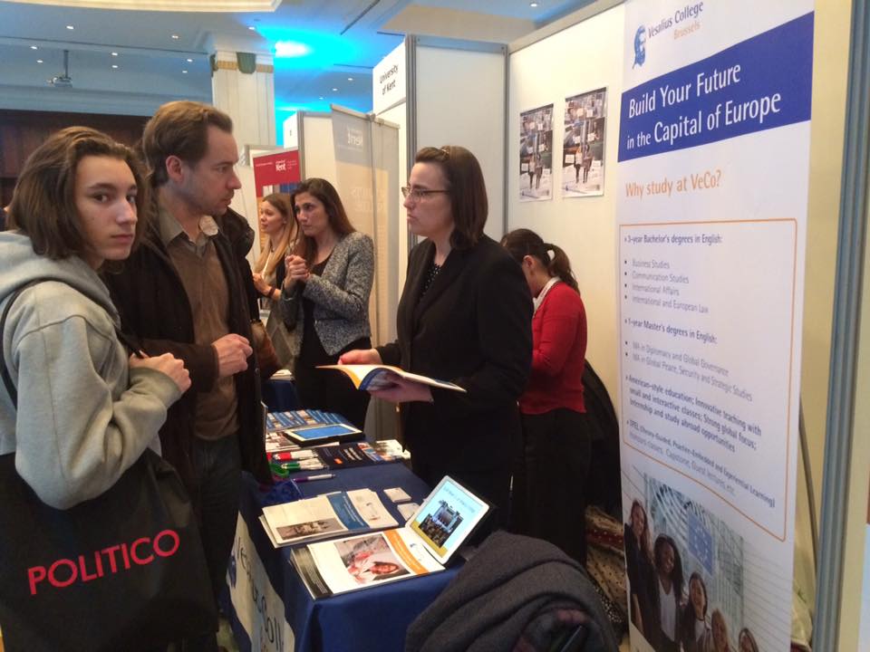 VECO_Brussels's tweet photo. @VECO_Brussels staff and students at today's #EU Studies Fair promoting the new #MA programmes in #Peace #Security #Diplomacy #eusf2017 https://t.co/U6zAXwTvdz