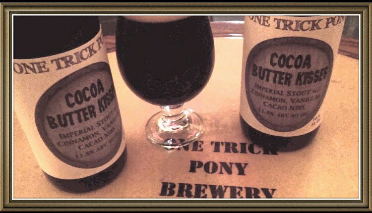 OneTrickPonyBru's tweet photo. Barrel-aged COCOA BUTTER KISSES RELEASE DAY!!!! 4 pm in our Taproom! $22/16.9 oz btl. Limit 6. https://t.co/8ZtuhuuPPb