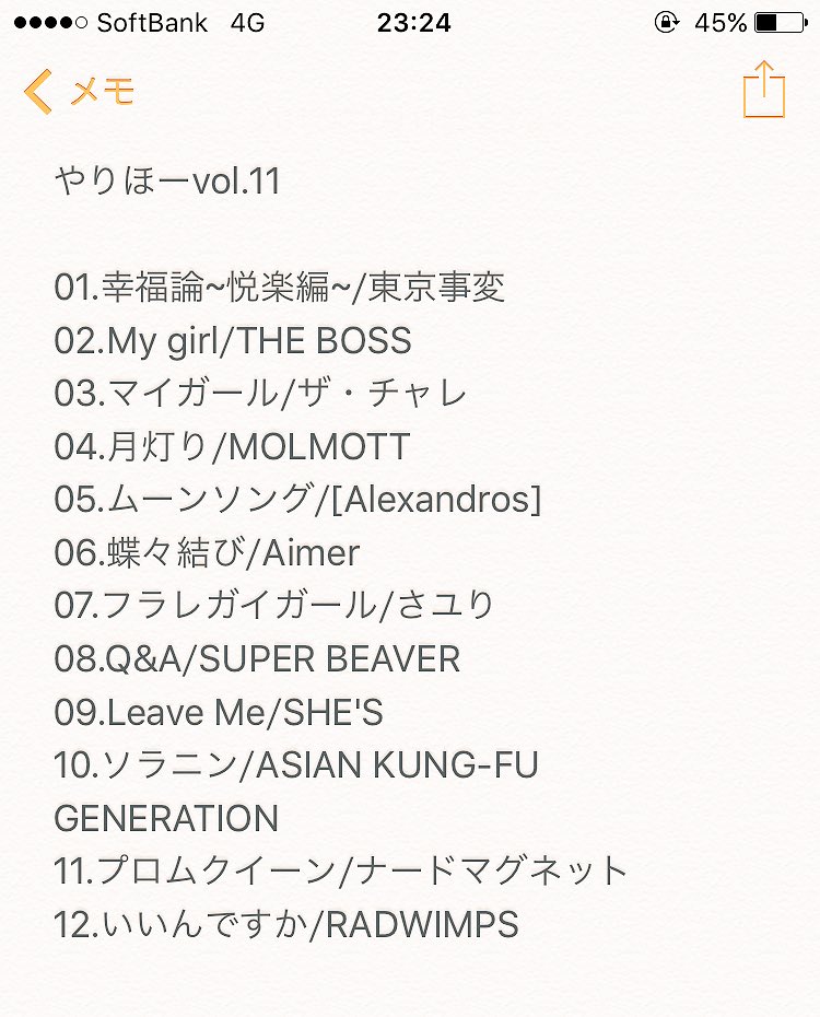 ちー 本日はやりほー3周年に遊びに来てくれてありがとうございました ゲストのハル Opdjの黒助さんもありがとうございました O 今回うちの選曲はゆるめの恋愛 失恋ソングやったんですが いかがでしたか いろんな感想 お待ちしております Fwf