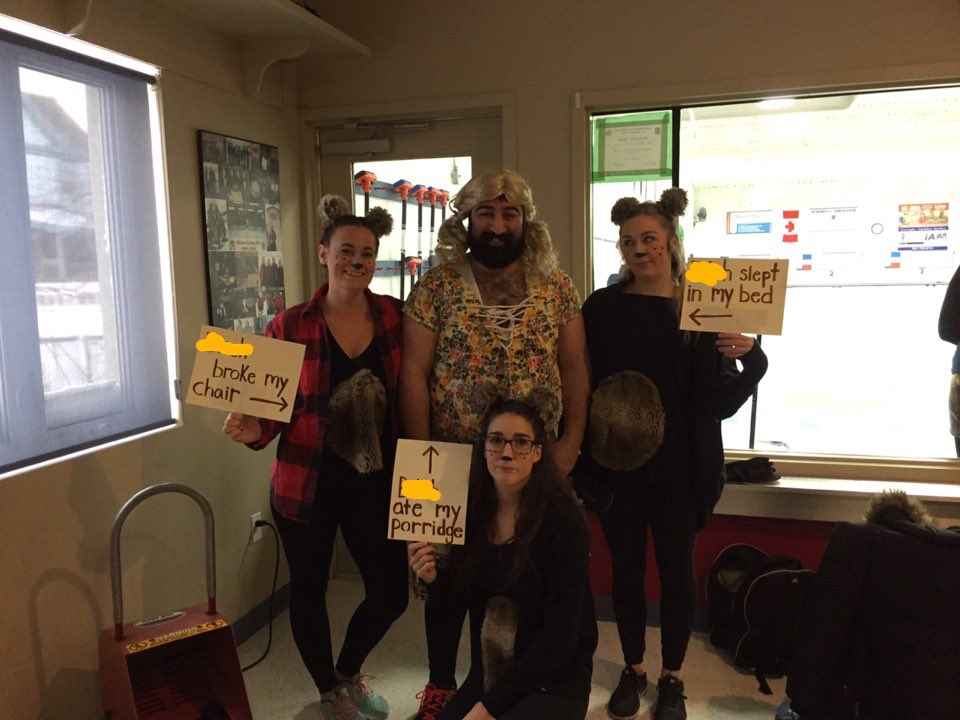 HalifaxRFC's tweet photo. Shenanigans! @MachineRugby Spiel starts off with a bang. HRFC2 showing up big time as Goldilocks & 3 Bears. #curling #whofallsfirst #fam https://t.co/BfUBXj1Hse