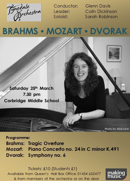 Excited to announce our next concert on March 25th. Brahms Tragic Overture, Mozart Piano Concerto no 24 &amp; Dvorak Symphony no 6.