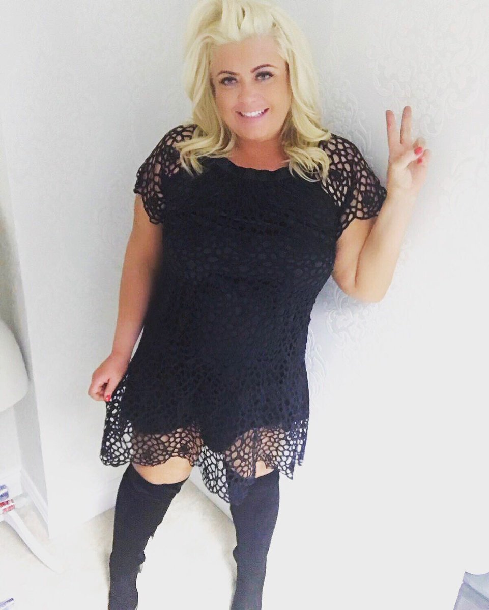 gemma collins black lace dress