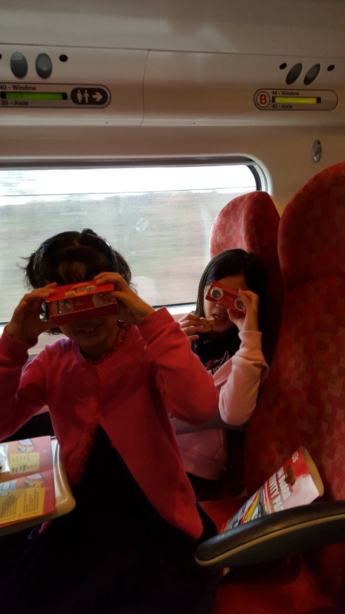 Girls loving the I Spy binoculars @VirginTrains Great views of the Borders