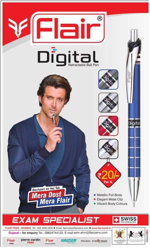 Hrithik Inspires on Twitter: "New Print Ad: @iHrithik for Flair Pens # Hrithik #bollywood… "