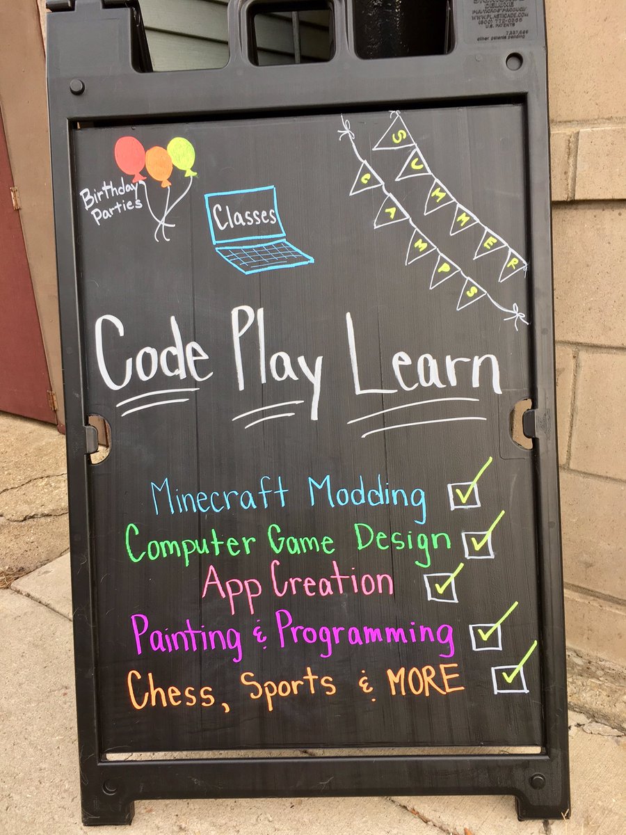 CodePlayLearnLP's tweet image. Code Play Learn is ready for summer! @MITAppInventor @scratch @Minecraft #csk8 #csforall #cs4all #gaming #edtech @chicagokids #chicagokids