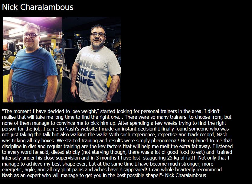 NashFit Personal Training London: nashfittraining.com 
Nick Charalambous: #weightLoss #diet #gym #fitness #MuscleWorks