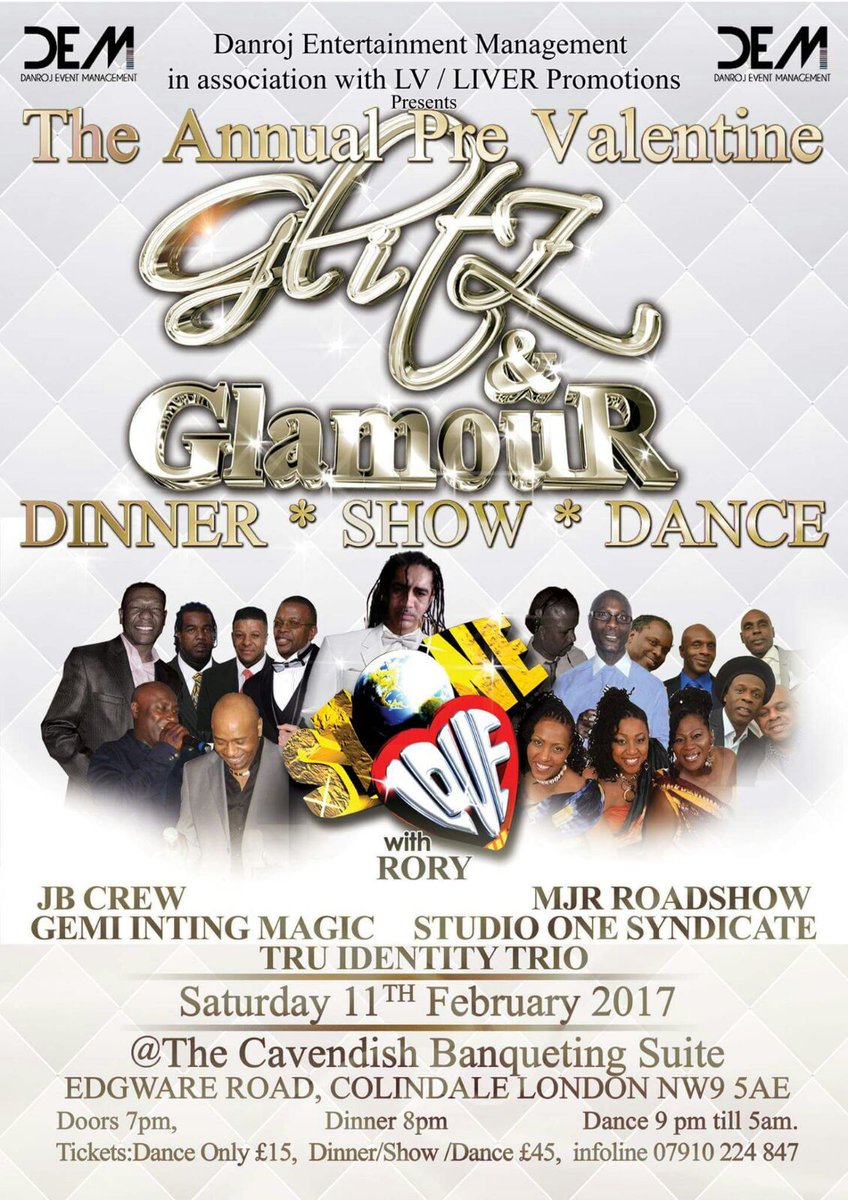 regfraternityuk's tweet photo. Glitz&Glamour Dinner, Show & Dance Sat 11 Feb ft. @TrueIdentity247 @StoneLoveMusic #JBCrew #MJRRoadshow #GemiIntingMagic #StudioOneSyndicate https://t.co/v51JLqQO5Y