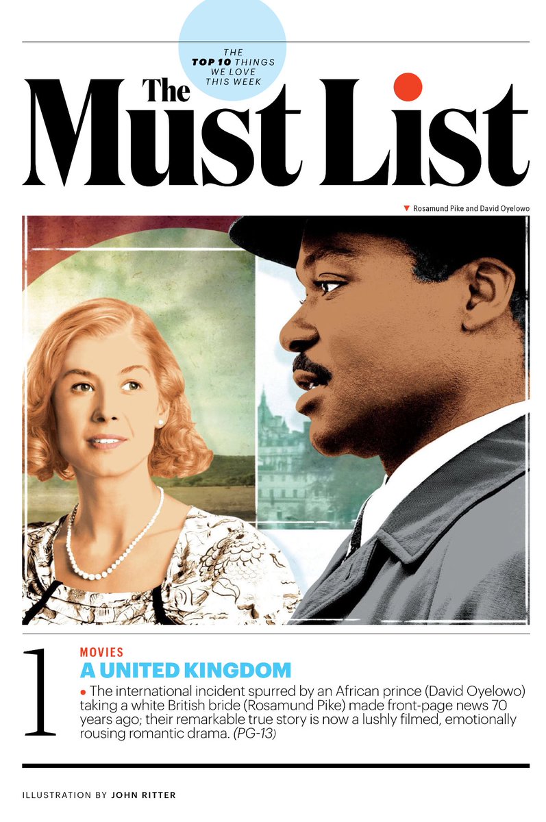 lizcriolla's tweet photo. A UNITED KINGDOM is #1 in The Must List of #EWmag . @AmmaAsante https://t.co/r5kcdMV5Ue