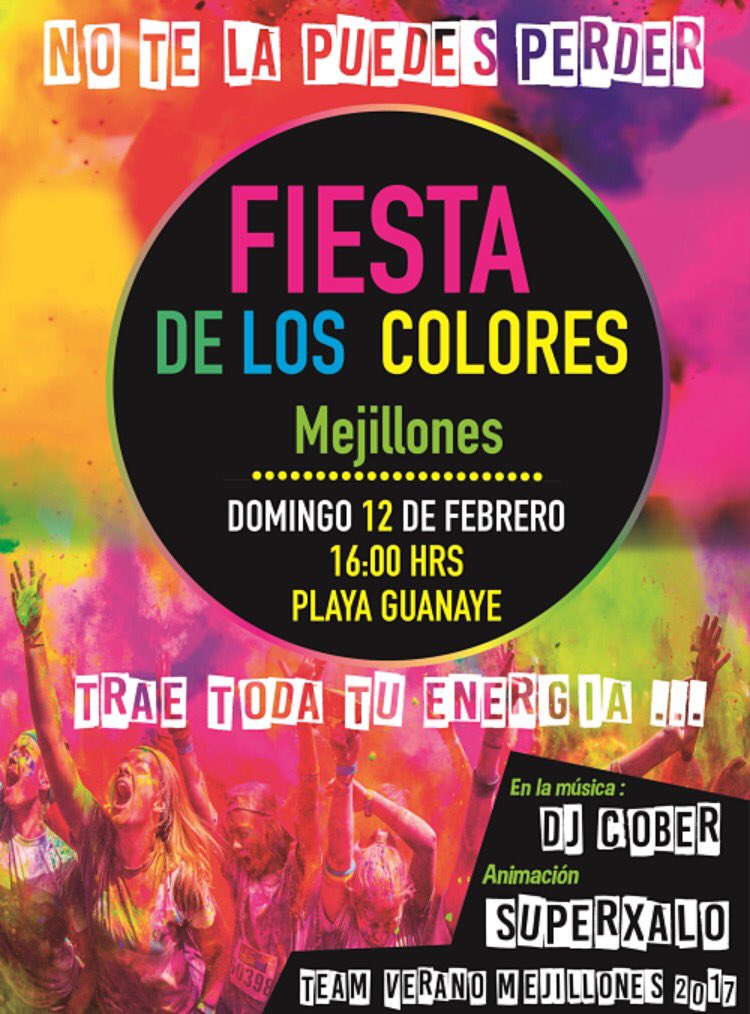 mimejillones's tweet photo. Siguen las actividades... mañana no te pierdas fiesta colores playa Guanaye @MejiCambia https://t.co/KbZHwzTahf