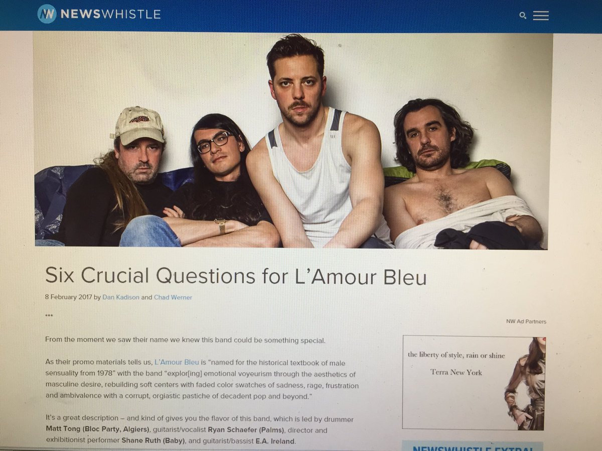 LAMOURBLEUBAND's tweet photo. NewsWhistle interview              https://t.co/zarCL8C4Ih https://t.co/sCMI1NvMCA