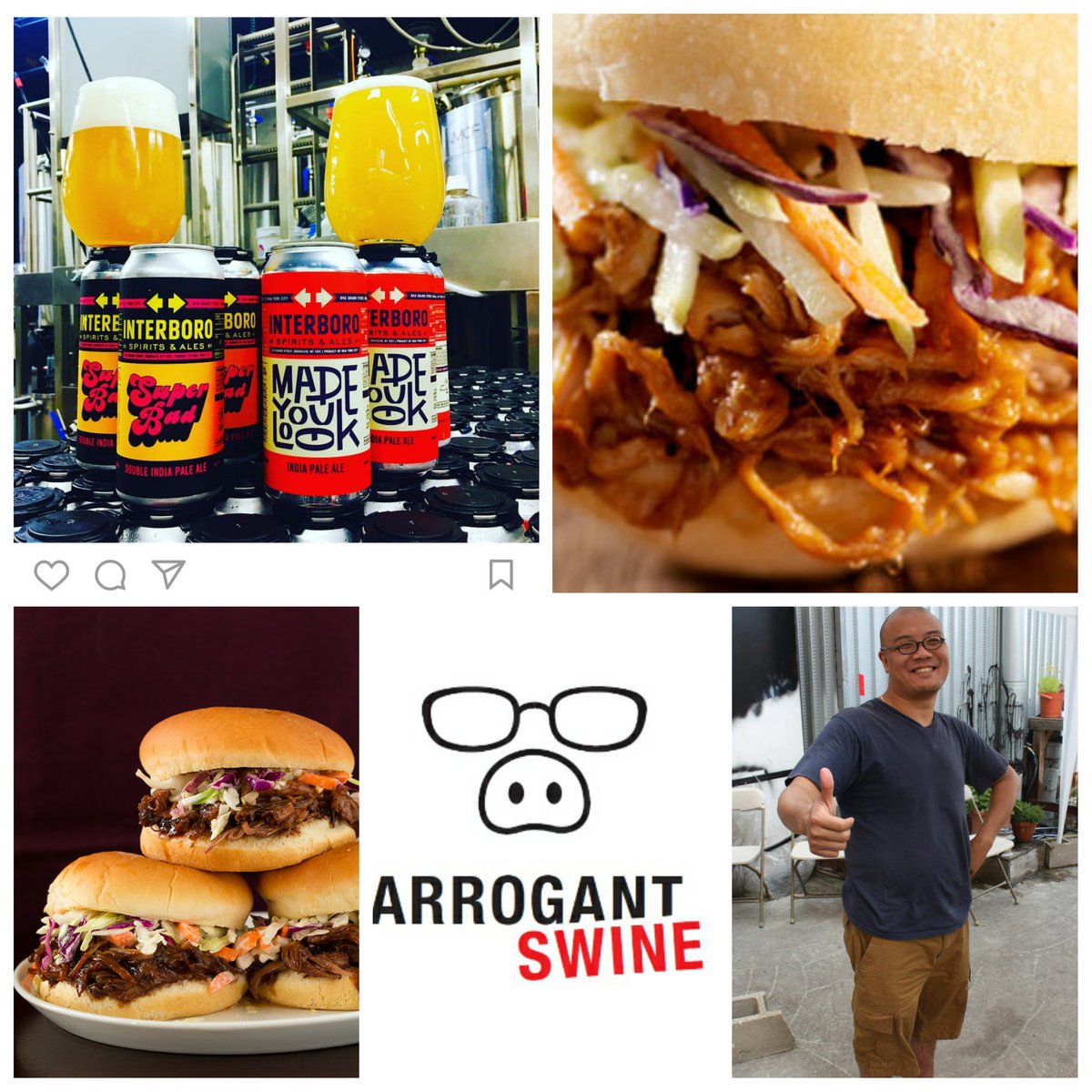 InterboroNYC's tweet photo. Beer and pulled pork anyone? @ArrogantSwine sandwiches today in our Tasting Room! https://t.co/PF6nE300O8