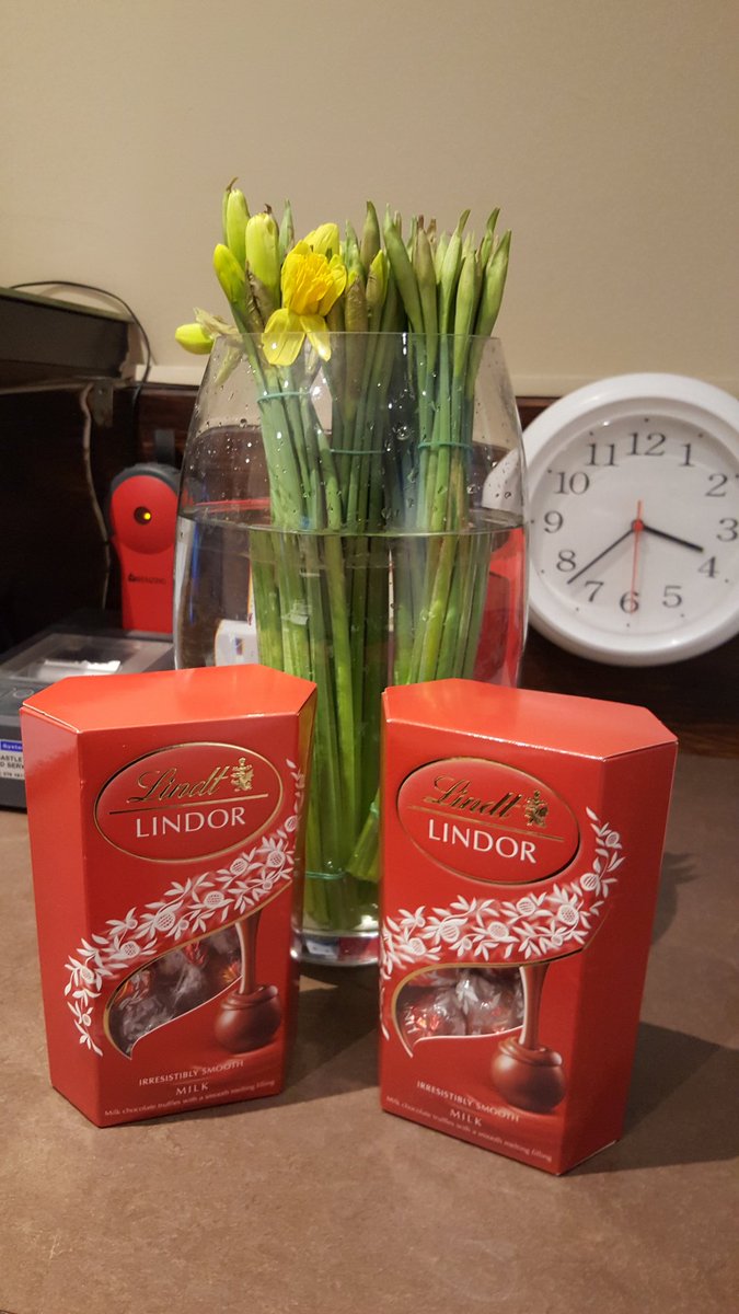 Just received some daffodils and chocolates from one of our lovely regular guests #teamwow #teamlfe