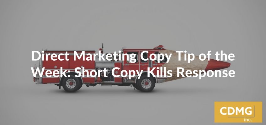 CDMGINC's tweet image. Writing New Copy? Short Copy Can Kill Your Response buff.ly/2lx1IIf #WatchWhatYouWrite #CDMG #ShortCopy