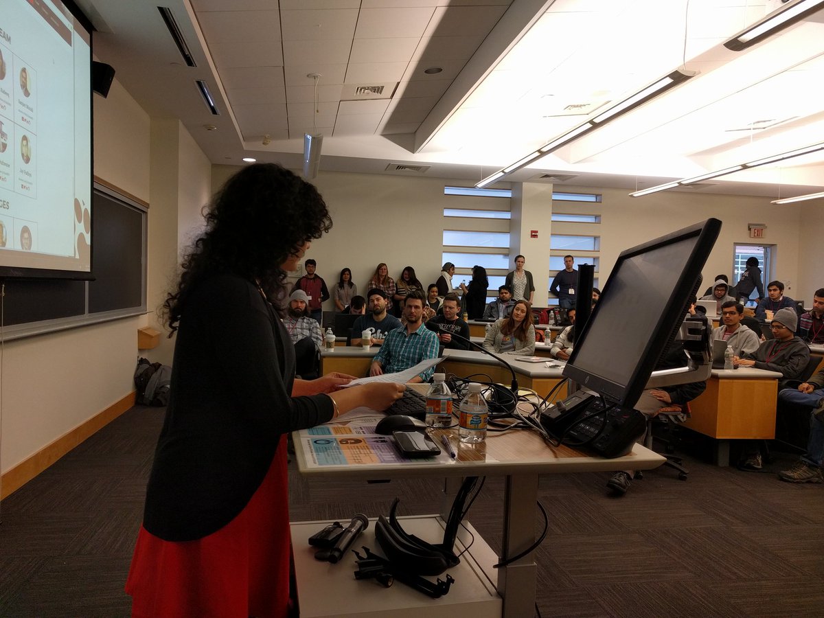 hackneu's tweet photo. Opening ceremony!! Thanks to Isha for hosting #hackneu2017 @CCISatNU #hackneu #ccis https://t.co/7RI0DQZaXk