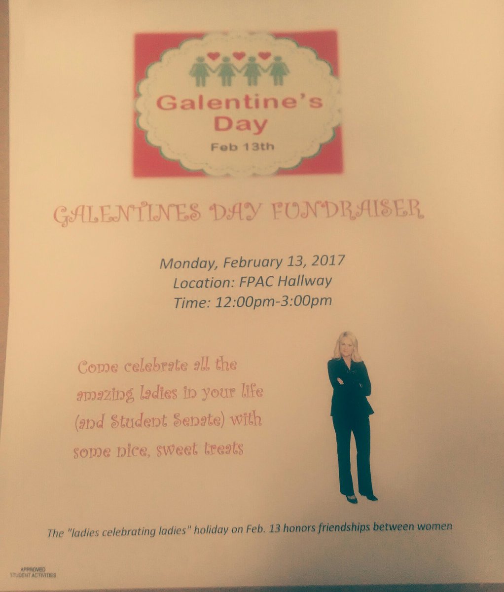 senate_ccc's tweet photo. Are you guys excited for Galentine's Day? You should be! Come get something sweet this Monday from 12-3pm in the FPAC to celebrate 🍰🍪🍫 https://t.co/2YMMw2xFV1