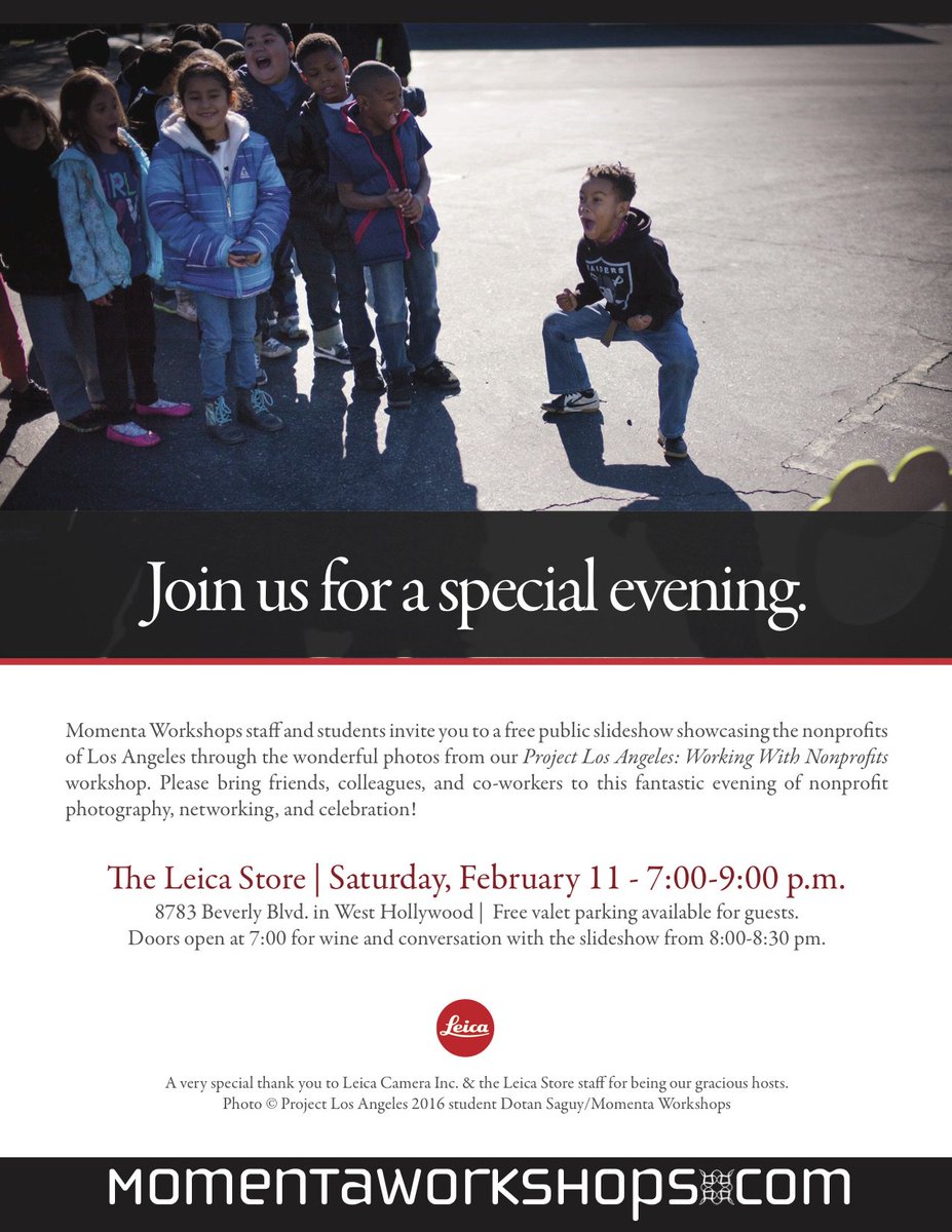 momenta's tweet photo. #ProjectLosAngeles: The countdown begins to the slideshow party tonight at 7 and you are all invited. We hope to see you at the Leica Store! https://t.co/bdPNqUrK6o