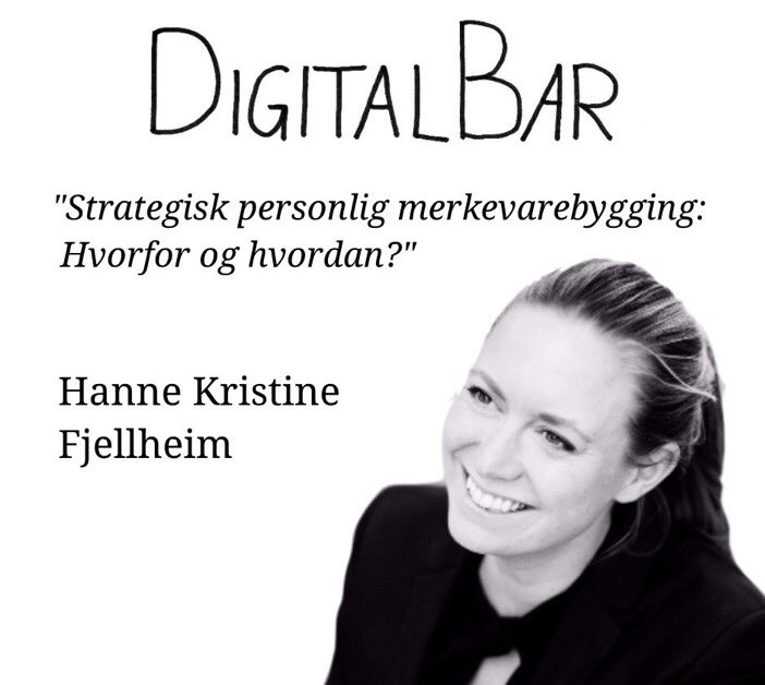 HanneFjellheim's tweet photo. Strategisk personlig merkevarebygging. Hvorfor og hvordan? Jeg holder foredrag på #DigitalBar 1. mars! Sees vi? https://t.co/9T6ozGaLTG