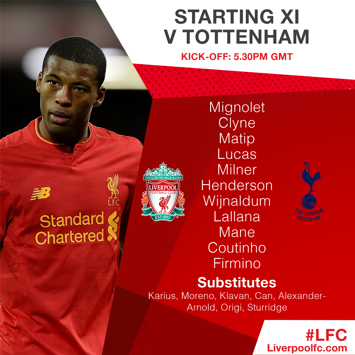 Liverpool FC on X: Confirmed #LFC starting XI and substitutes to