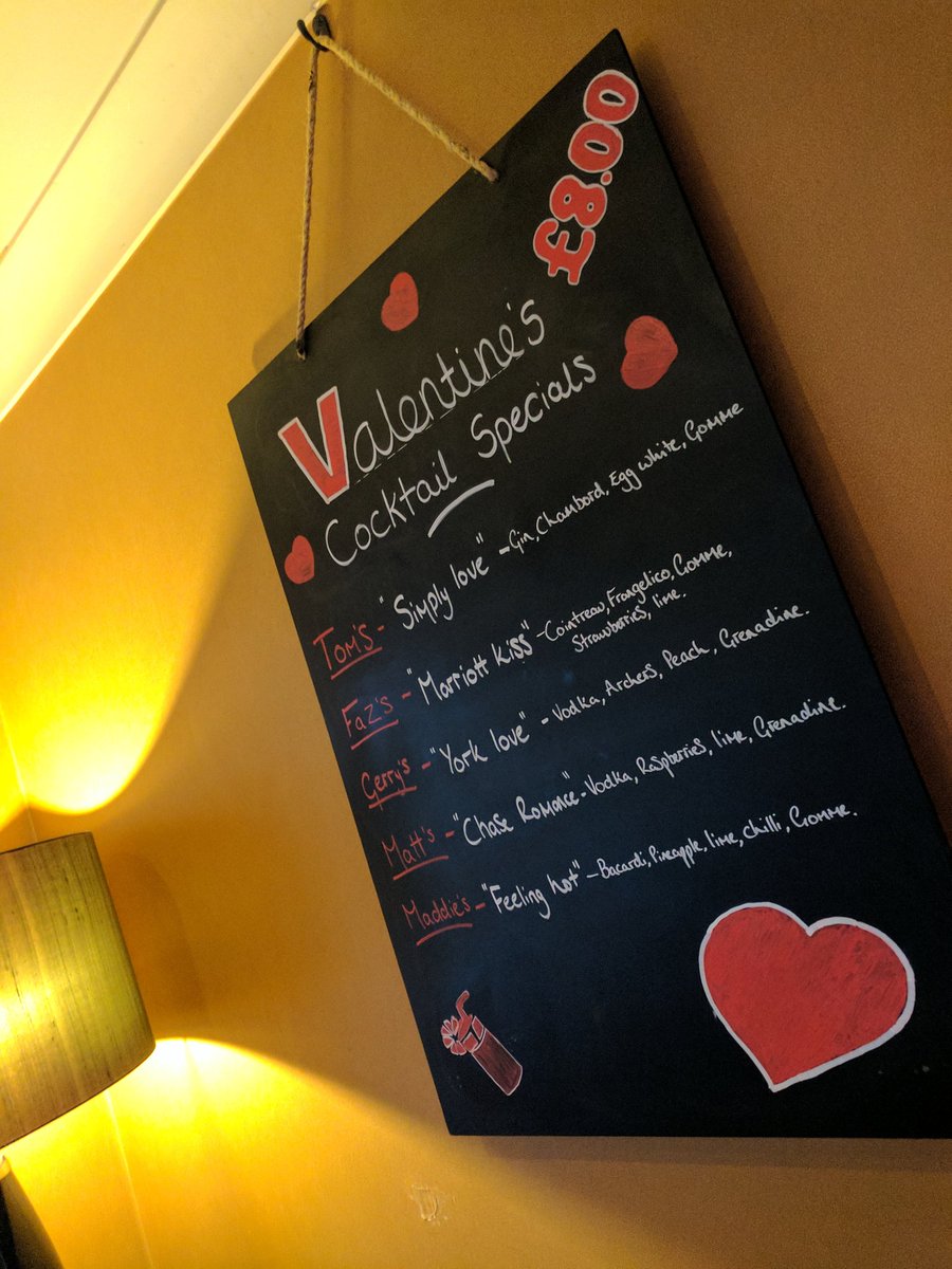 CastIronYork's tweet photo. Love is in the air at York Marriott Hotel #Valentine #love #cocktails #chasebar #Marriott #York https://t.co/XqekgVILku