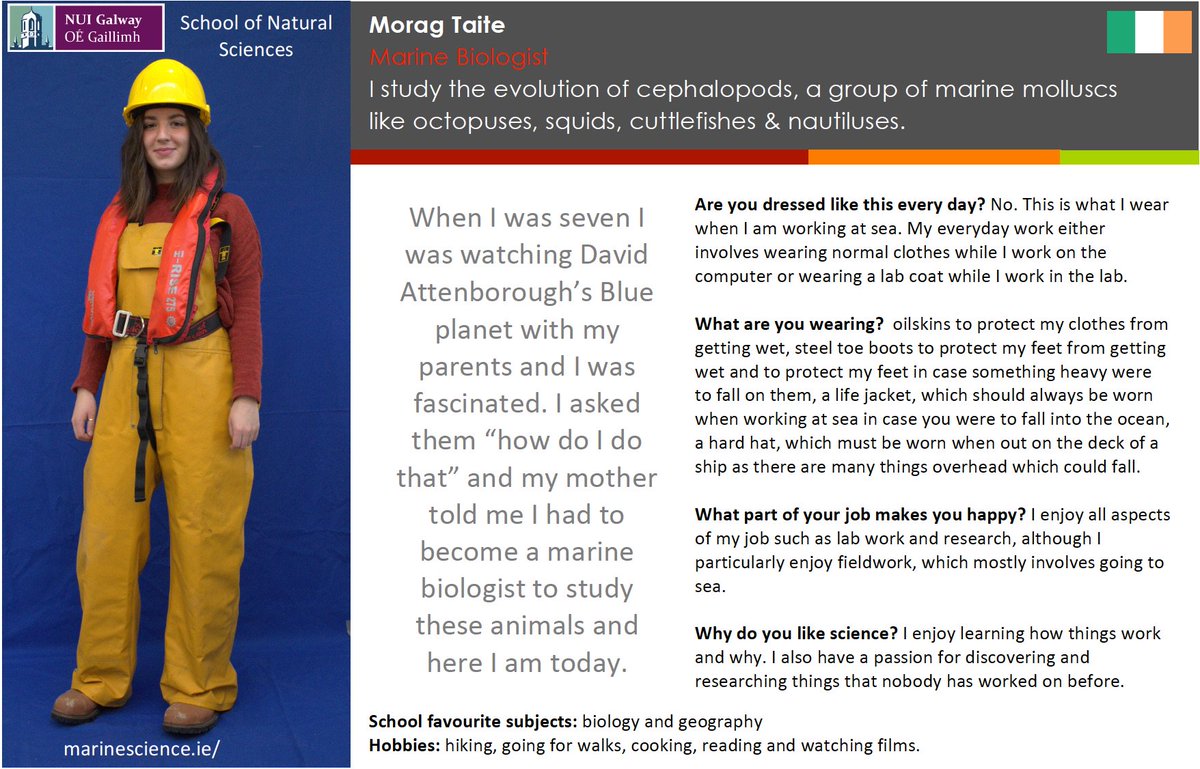 Cellexplorers's tweet image. This is Morag @nuigalway #marinebiologist and, like @DrShmoo , an #actuallivingscientist &amp;amp; #sciencerolemodel ! #womenscienceday #womeninSTEM