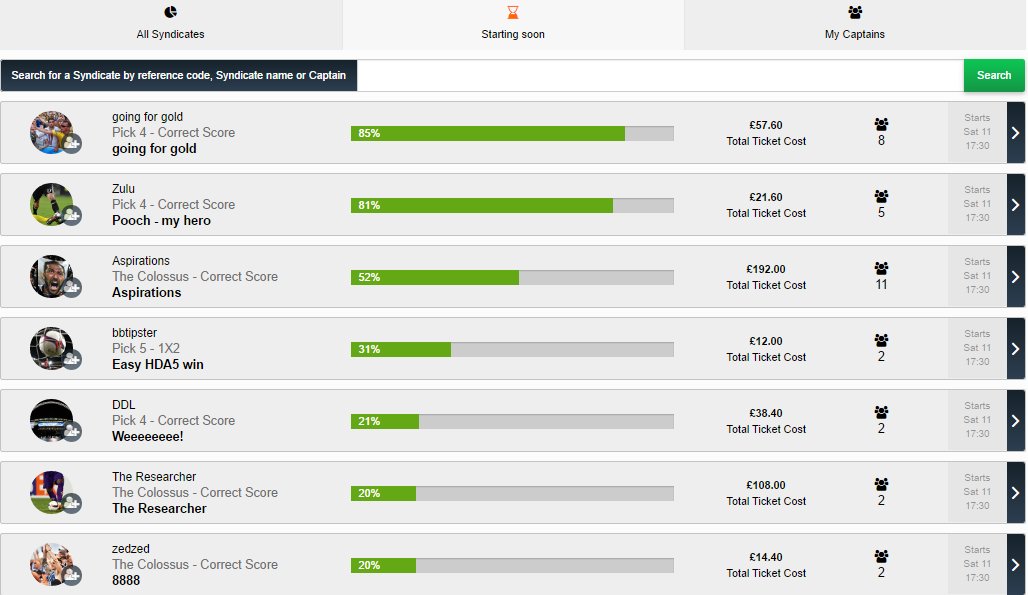 ColossusBets's tweet image. Plenty of #ColossusSyndicates available for 17:30 games. Catch them before they go at goo.gl/RK4NK7 #BeColossus