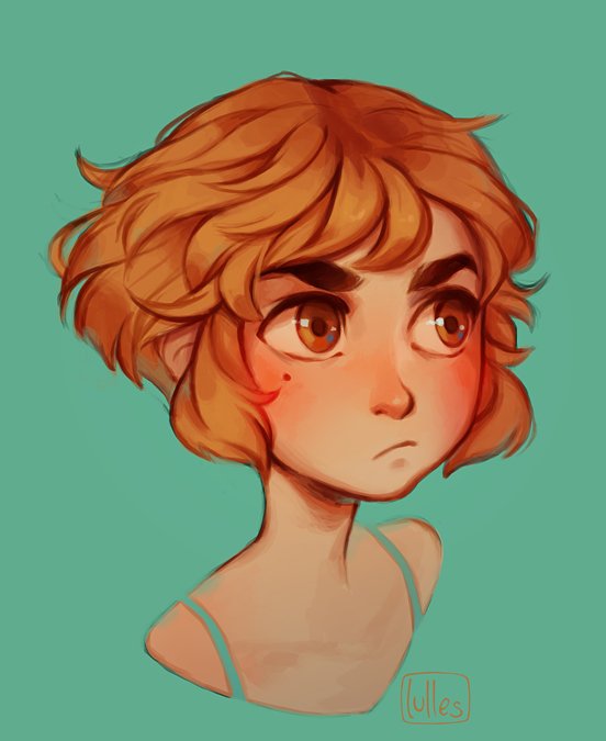 Was going for a simpler, ghibli-ish style but it turned into this :') Been a while since I drew Noa being the grump she is. #cutiesaturday