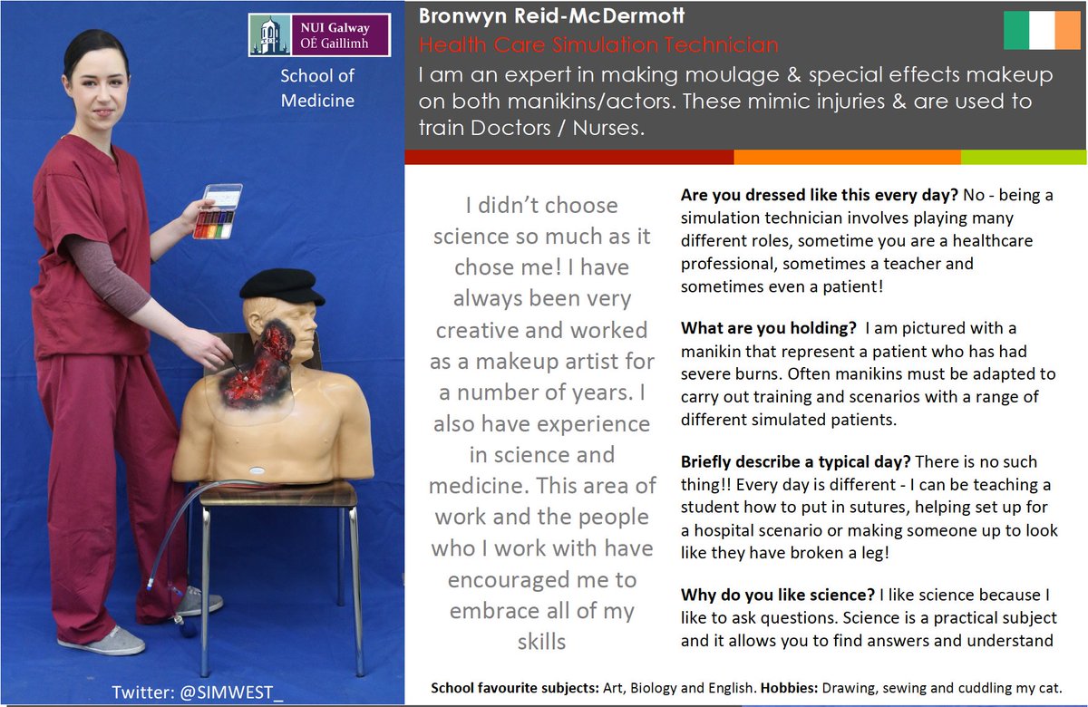 Cellexplorers's tweet image. Here is Bronwyn, @nuigalway healthcare simulation technician &amp;amp; #sciencerolemodel ! #WomenScienceDay #WomanInSTEM