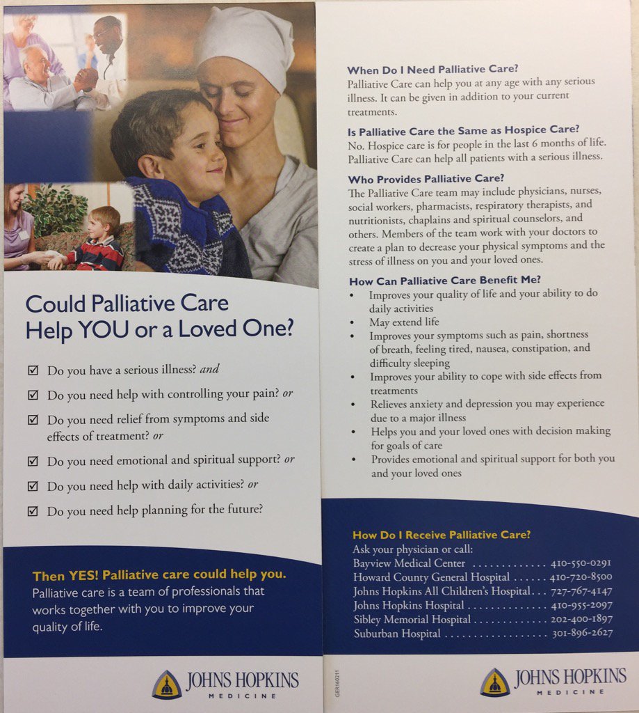 Could #PalliativeCare help you or a loved on? @HopkinsMedicine #bettercare #hpm