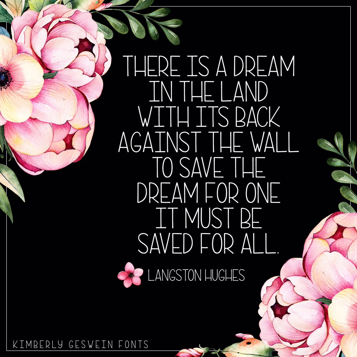 kimberlygeswein's tweet photo. Langston Hughes inspiration today #blackhistorymonth #RefugeesWelcome #kgfonts #fontlove https://t.co/uDAjEUwqoJ