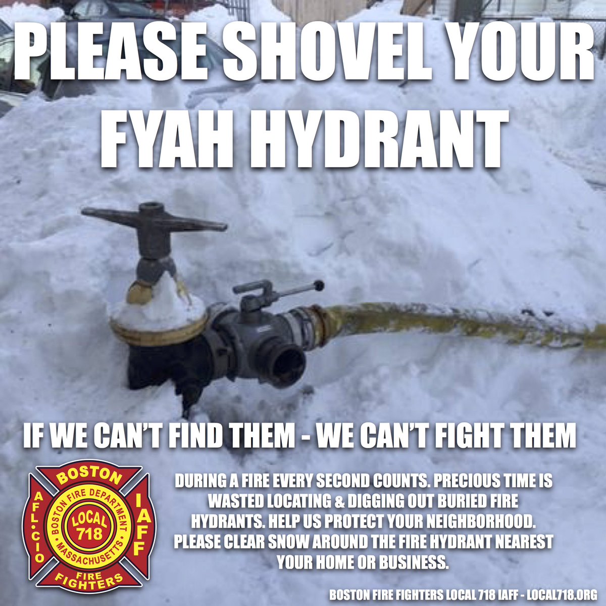 LOCAL_718's tweet image. Please help us help you! Shovel your FYAH HYDRANT. @marty_walsh @BostonFire
