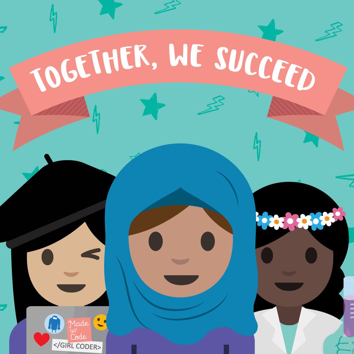 Google's tweet image. You code, girl. Celebrate #DayofWomenInScience with @madewithcode and see for yourself what code can do → goo.gl/0NGSfz