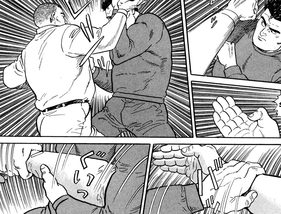 Gryphon まとめ用rt多 いま手元に現物がないけど 谷口ジロー画による 餓狼伝 コミカライズの際の夢枕獏のあとがきだと 獏氏のほうから熱烈にラブコールしたそうな その理由は 谷口ジローはプロレスラー 空手家 アマレスラーの肉体を描き分け