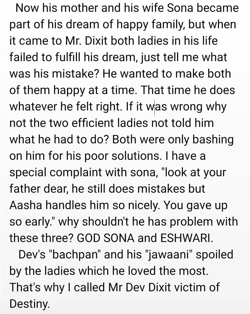 FanKrpkab's tweet photo. @MamtaYPatnaik @durjoydatta Explaining #DevDixit 's charecter at my best #devlovers must read it.They will surely understand #KRPKAB https://t.co/DBbtMFTtUN