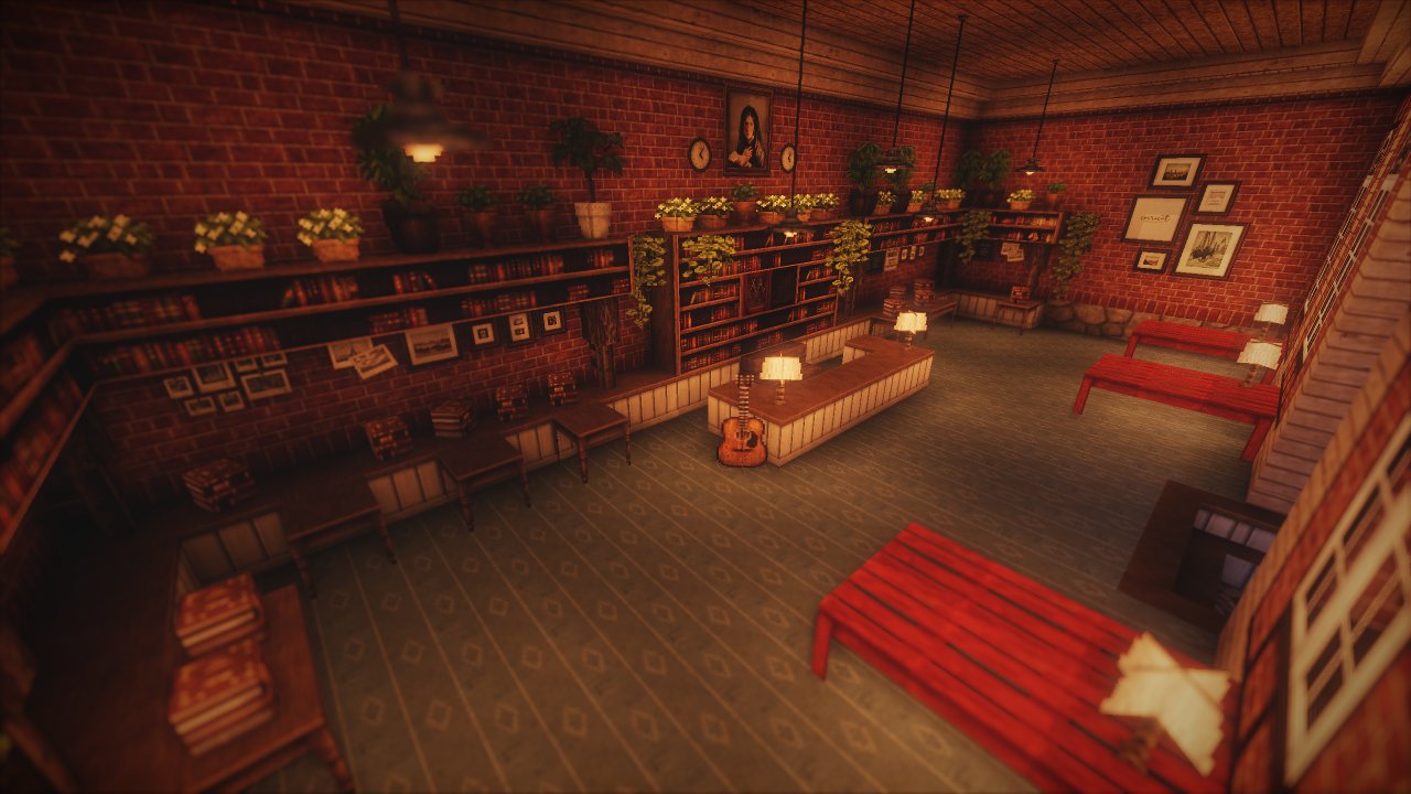 Vintage 很小的一间 咖啡馆 可是怎么有种花店和图书馆的感觉呢 光影是tme Shader 3 3 Cocricot Minecraft建築コミュhttps T Co U5se5k3wxv Twitter