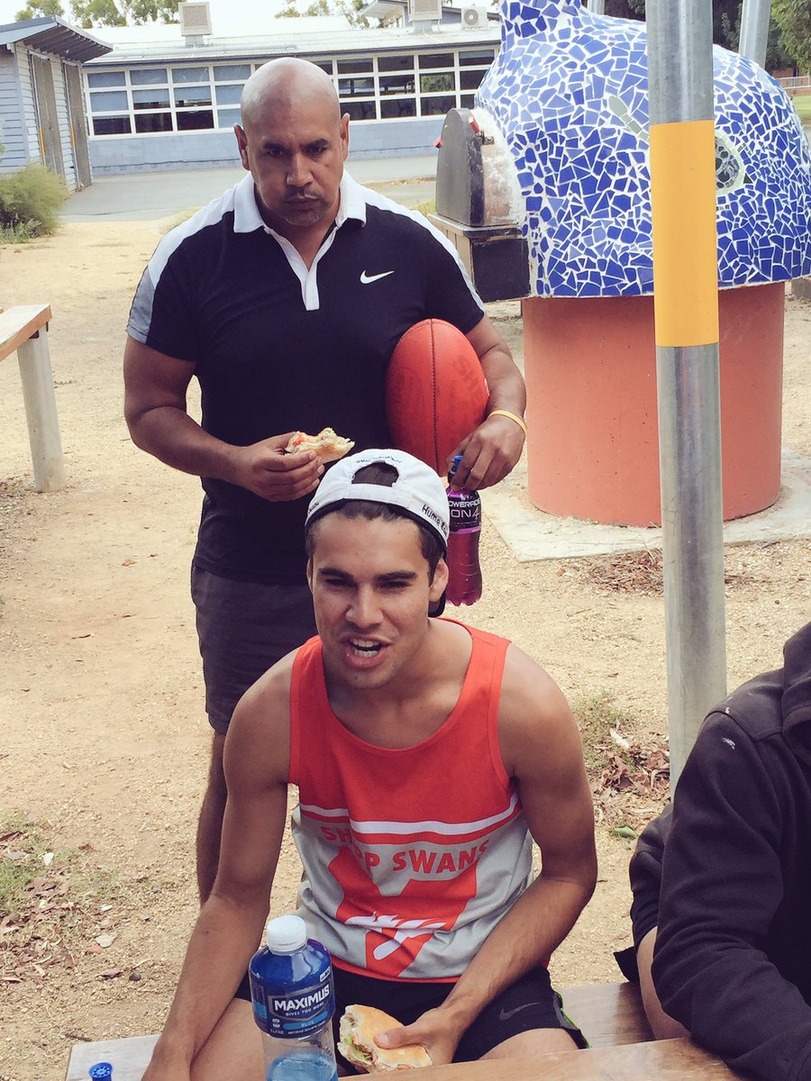 Lunch@swans training camp getting fuelled up for the afternoon #cooperssonofagunofagun