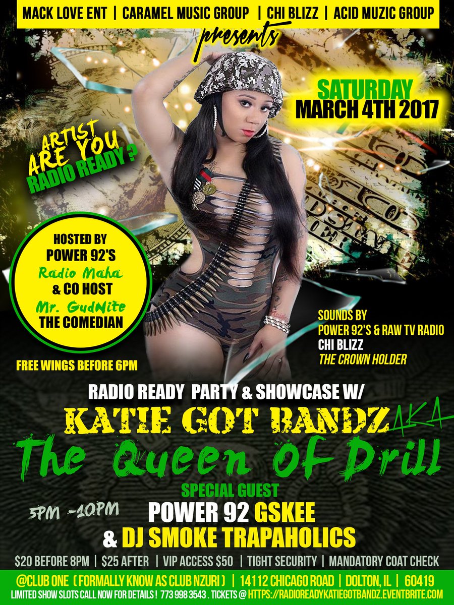 IamMackLove's tweet photo. Katie got bandz  ..Artist call 2 open 773 998 3543 #hiphop #liveshow #perdormance #rappers #singers #katiegotbandz #drill #indieartist https://t.co/R3J1sdNeO6