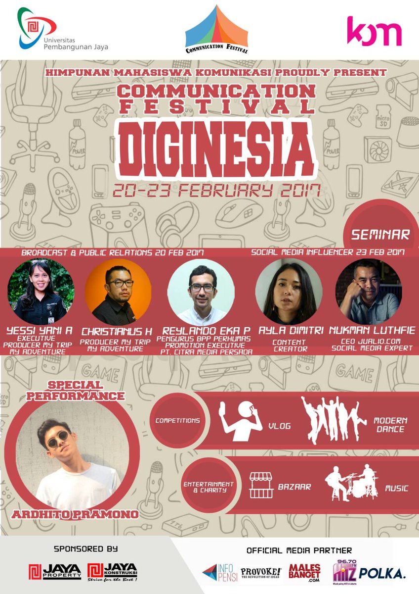 POLKAdotID's tweet photo. Have you registered on our competition? Visit https://t.co/aqzZMk2HAG or follow @HIMAKOM_UPJ for more info! #COMMFEST2017 https://t.co/GXCIG7eB7M