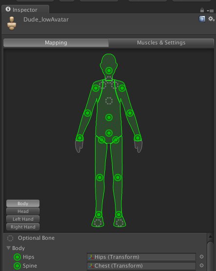 XenosmashGames's tweet photo. @khtrammell @troyaaron Make sure your rig is properly setup in Unity under  Rig>Configure then check all the bones are in the proper place https://t.co/s8AzyWIllH