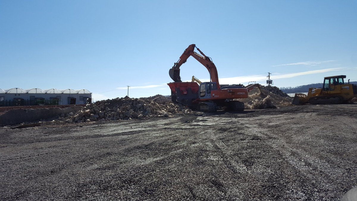 DanSchantzFarm's tweet photo. Some photos of the concrete grinder and all of our concrete rocks. Such a beautiful day to crush some rock! #rebuild #DSF #DSFG https://t.co/ayf8J8g5el