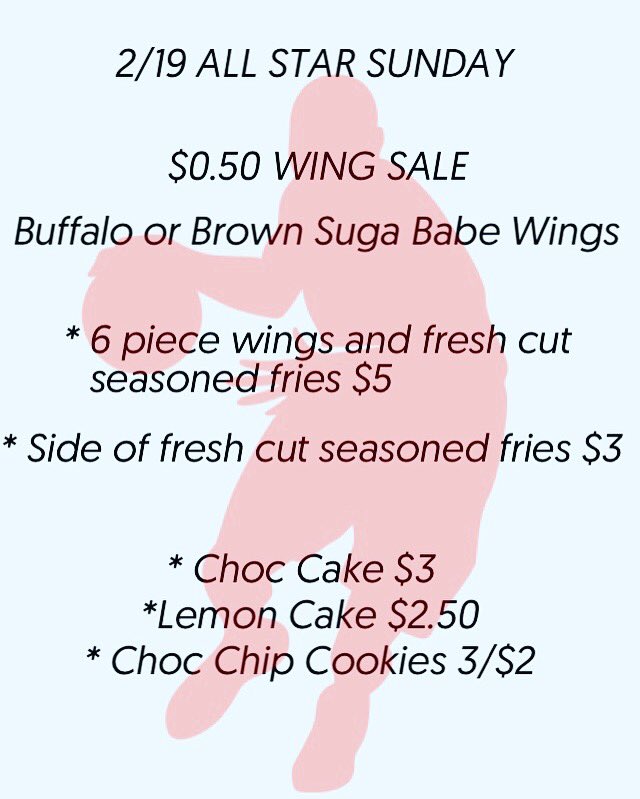 ChanteCharmane1's tweet photo. #preorder #fiftycent #wingsale #saucylady #classicbuffalo#brownsugababe #wings #desserts #ondeck #dontsleep #comeseeme #allstarsunday #bball https://t.co/AJIdZ6oazr