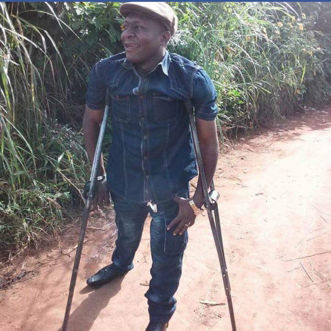 AlbertNchinda's tweet photo. BAN JAPHETH, an electronic repairer who is physically impaired, was arrested in Wum, North West last week. 
#Bamenda #Buea #Cameroon https://t.co/0P3Nsjb3Jv