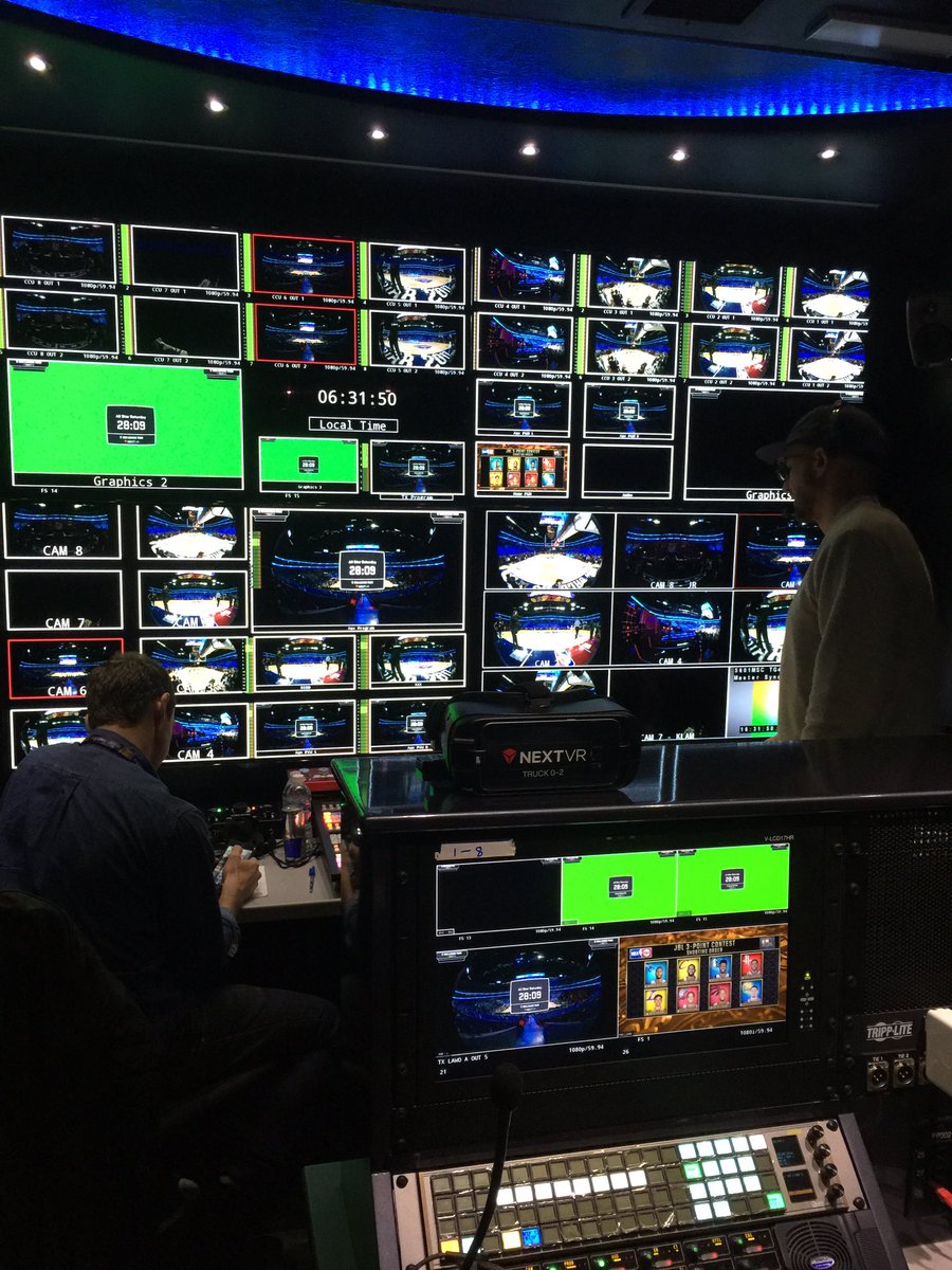 Jmglancy's tweet photo. About to go live in our fancy new @nextvr truck #allstarweekend #nbavr https://t.co/DmA2pSkiqf