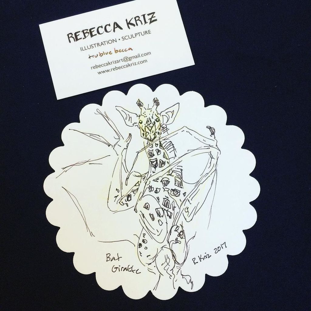 AliceGraphix's tweet image. The amazing @trubluebecca made me a Bat Giraffe as a swap. #SDComicFest #BatGiraffe | ift.tt/2mai4qI