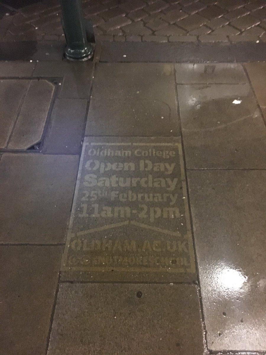 CleanAbsolute's tweet photo. Reverse Graffiti Campaign for Oldham College Open Day Carried Out This Week #notmoreschool #oldhamcollege https://t.co/DGl7d30UYY