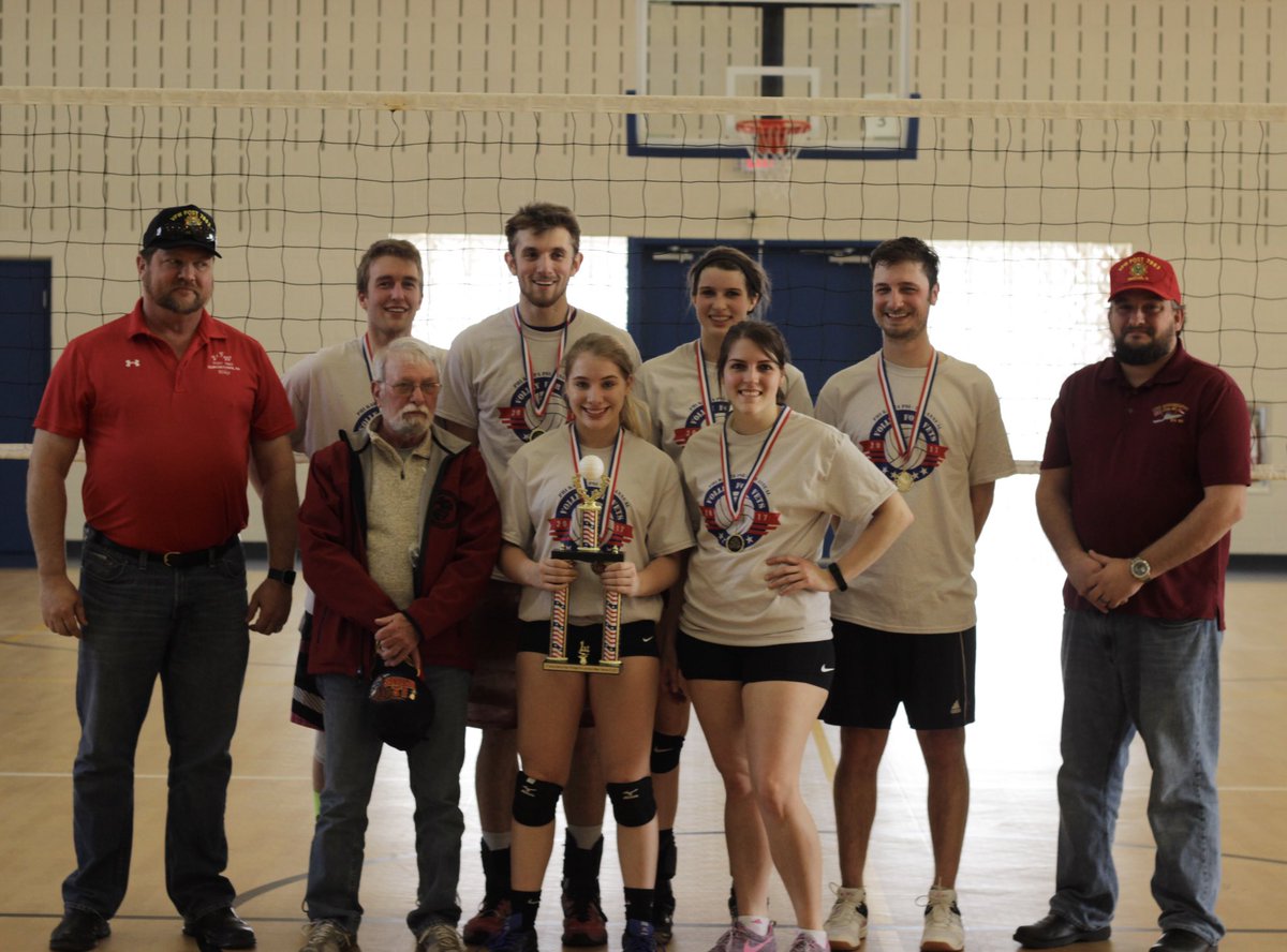 VolleyForVets's tweet photo. Congrats to our winning team Scared Hitless from Wellsboro, PA! Thanks for your support! #volleyforvets #phipsilyco #lycomingcollege #vfw https://t.co/FDG0bornt4