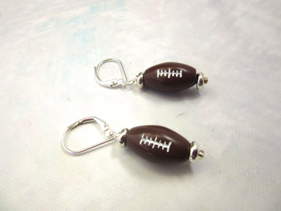 football gift - Football earrings - football jewelry - novelty ear… etsy.me/1TzocoR #Etsy #FootballLoverGift