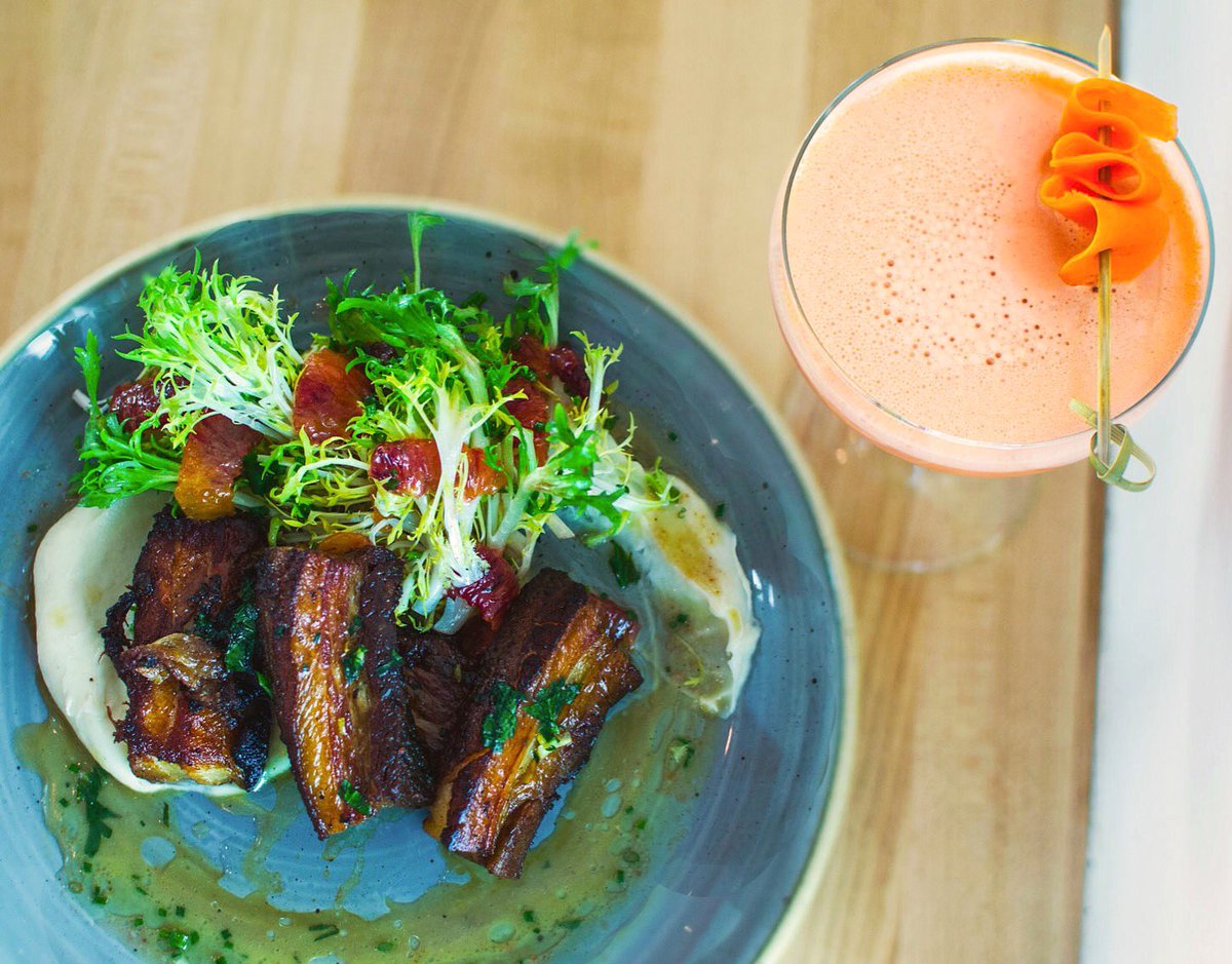 area_four's tweet photo. Pork Belly and the Rodger Rabbit cocktail 🍖🐰🥕 at #AreaFourBoston #boston #foodie #porkbelly https://t.co/Um6rsVpm6R